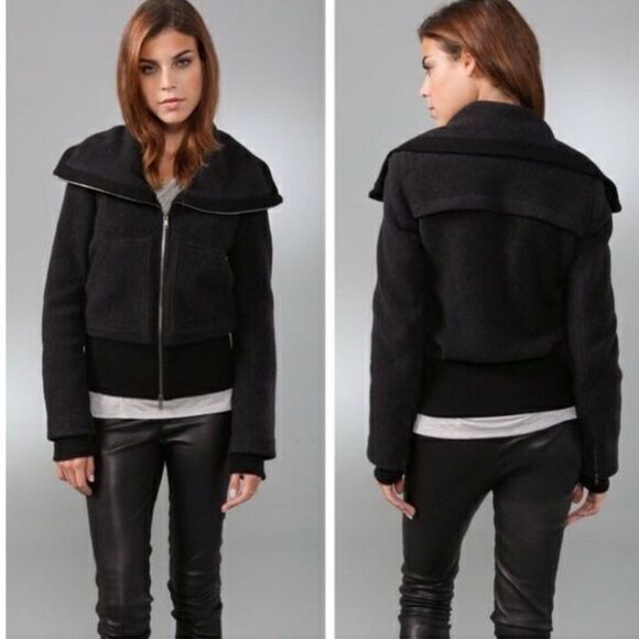 Theory Jackets & Blazers - Theory Louina Amazing Wool Cashmere Zip Jacket Size P